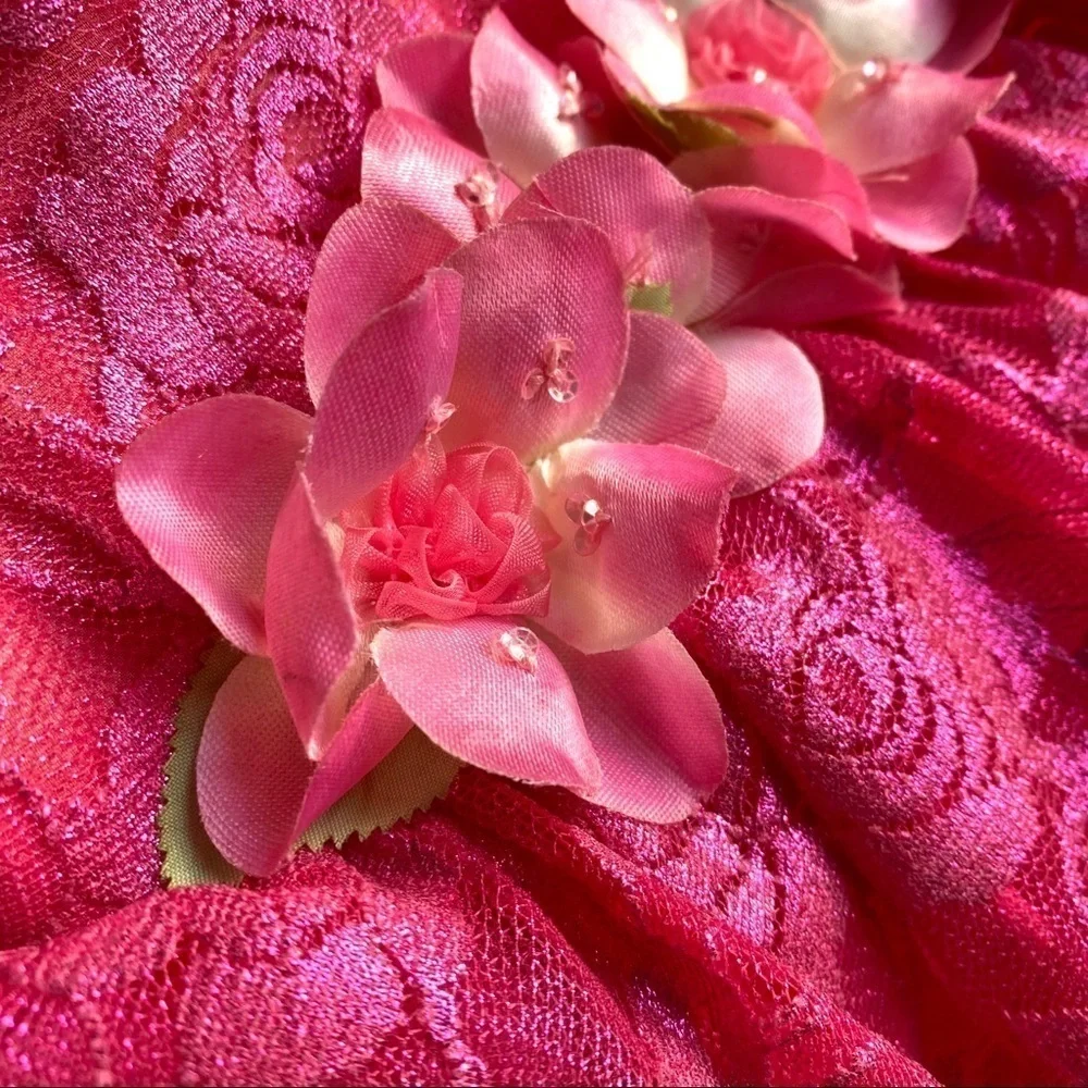 Girls Beautiful pink fairy floral dress dance costume / tutu